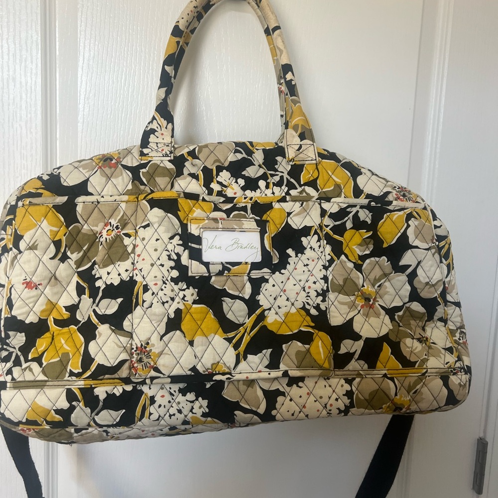 Vera Bradley Floral Travel Bag in Black and Yellow